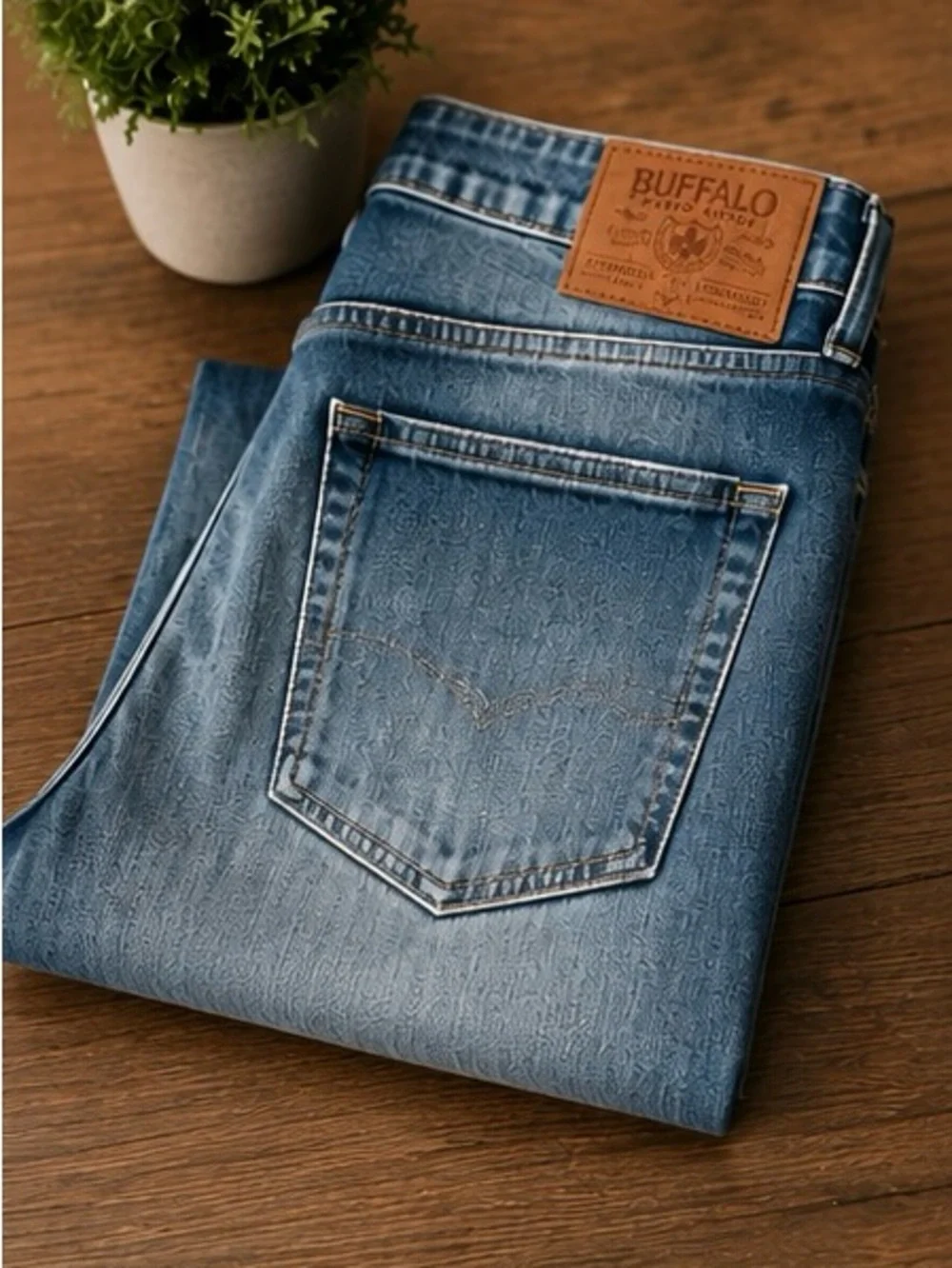Buffalo David Bitton Jeans Slim Ash Men’s 32x34 Medium Wash Stretch Denim EUC - Picture 2 of 6